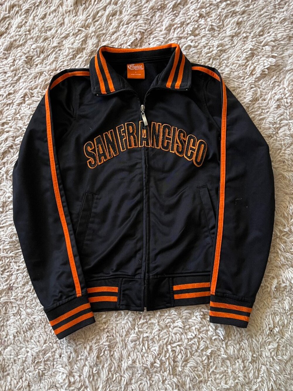Choice Sportswear San Francisco Giants Track Jacket Black Orange Small